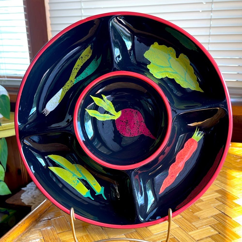 Crate and Barrel hand painted veggie tray